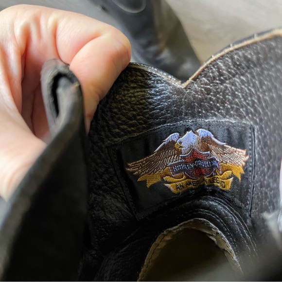 Harley-Davidson Women’s Black 80’s Pointed Toe Ankle Cowboy Boot Block Heel Sz 7 - Picture 12 of 12